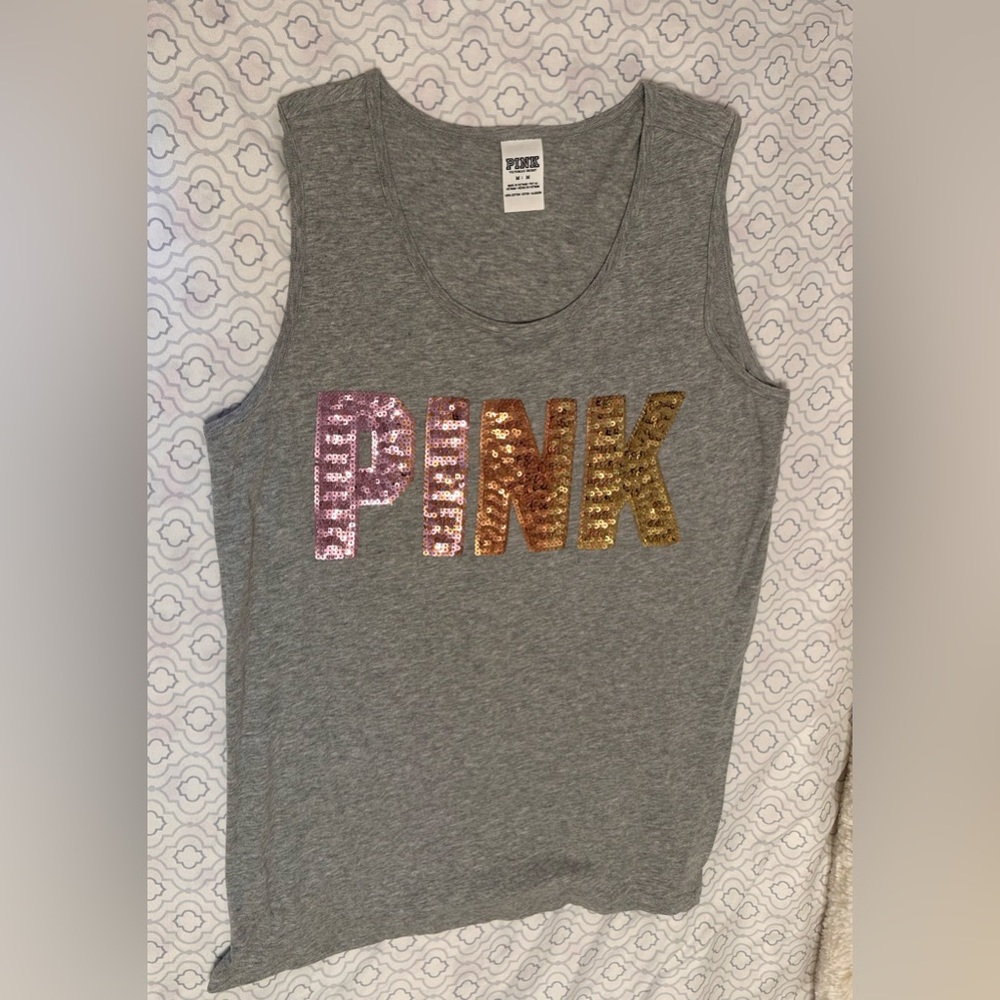 Pink/Victoria Secret Sequin Tank M